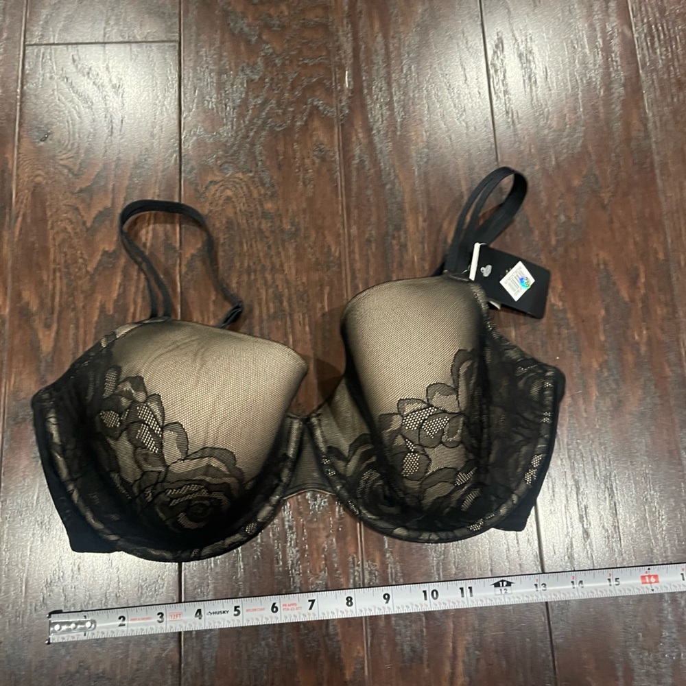 WACOAL Bra Size 36G Black Full Coverage Lightly Padded Lace Underwire NEW